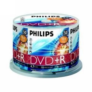 Philips DVD+R 4.7 GB 16x speed in cakebox 50 stuks