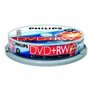 Philips DVD+RW 4.7 GB 4x speed in cakebox 10 stuks